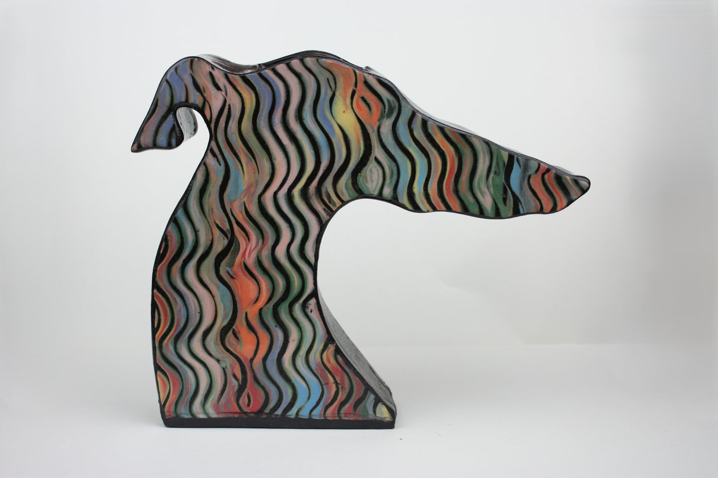 One of a kind large dog head vase