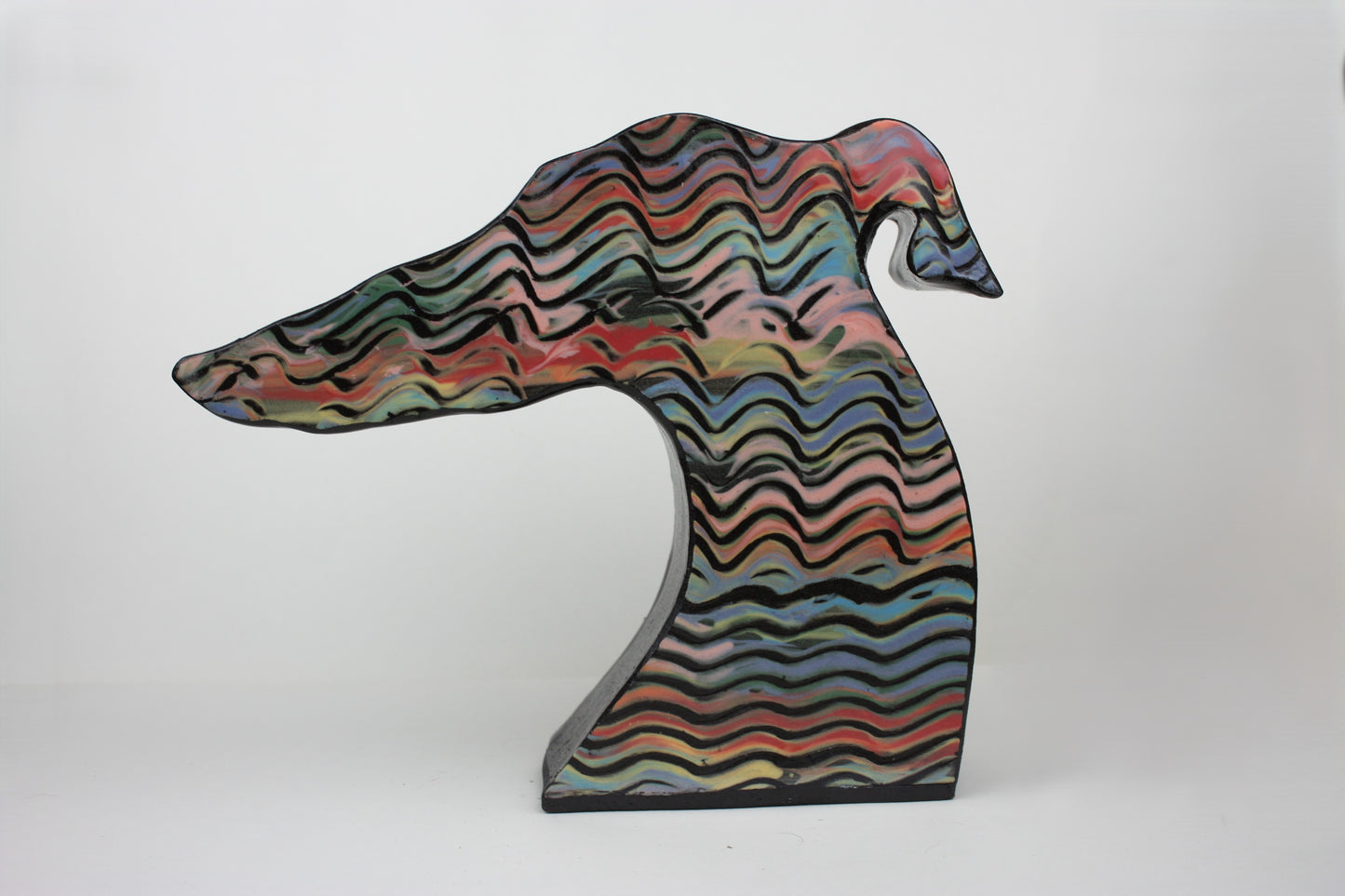One of a kind large dog head vase